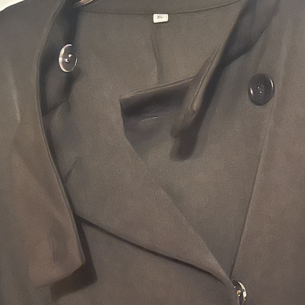 Women’s Black Pea Coat - Tailored Double-Breasted dress